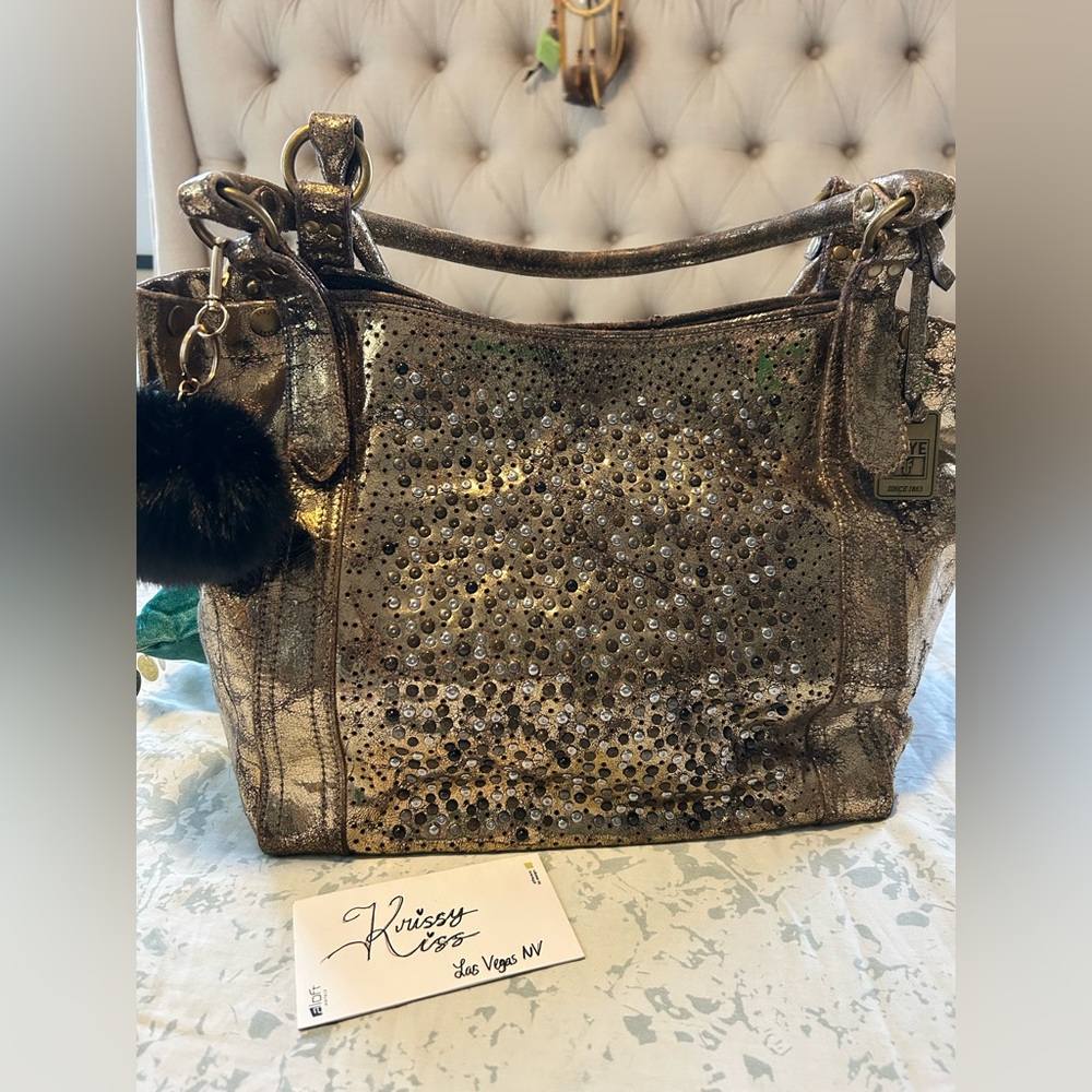 Frye Deborah Gold Studded tote